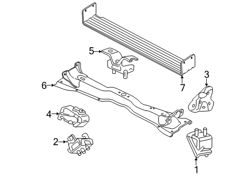 2002 Ford Explorer Engine & Trans Mounting Diagram