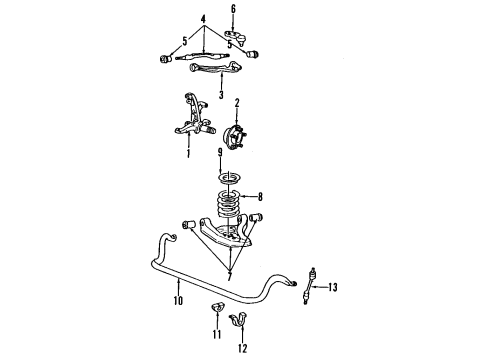 1994 Ford Crown Victoria Front Suspension, Control Arm Diagram 2 - Thumbnail