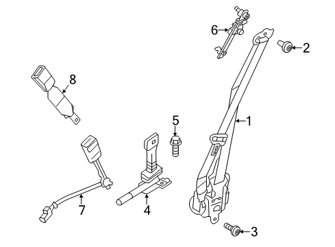 2014 Ford Police Interceptor Sedan Seat Belt, Body Diagram 1 - Thumbnail