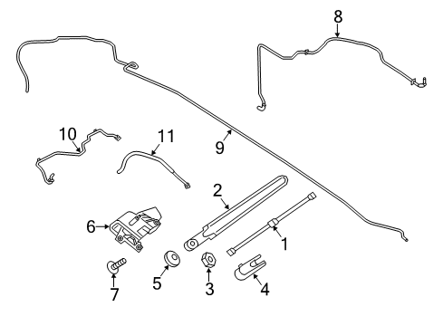 2015 Lincoln MKC Lift Gate - Wiper & Washer Components Diagram