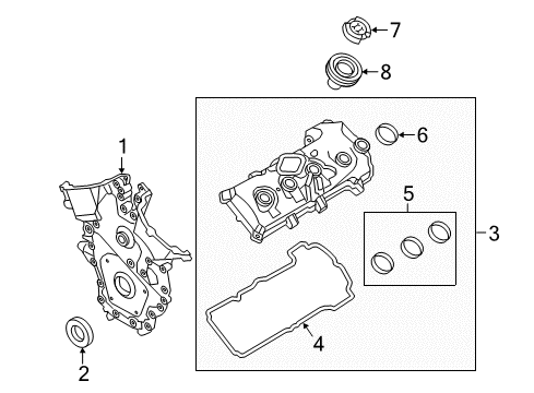 2012 Lincoln MKS Valve & Timing Covers Diagram 1 - Thumbnail