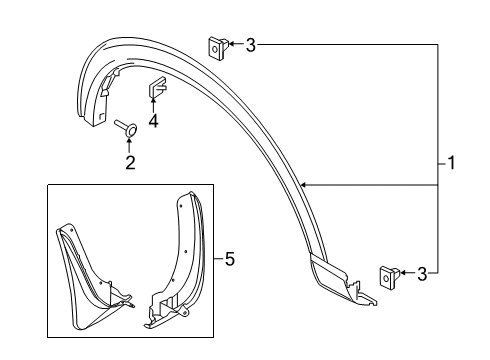 2020 Ford Explorer Exterior Trim - Fender Diagram