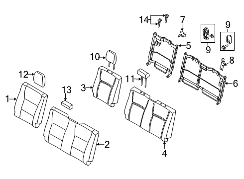 2018 Ford F-250 Super Duty Rear Seat Components Diagram 3 - Thumbnail