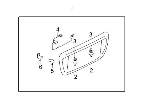 2004 Lincoln Navigator Lamp Assembly - Licence Plate Diagram for F6DZ-13550-BA