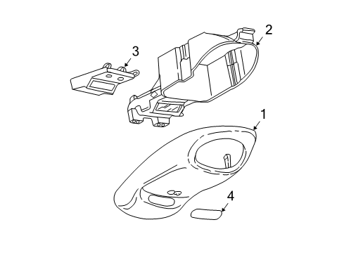 2004 Ford F-250 Super Duty Console Assembly - Overhead Diagram for 2C3Z-25519A70-AAB