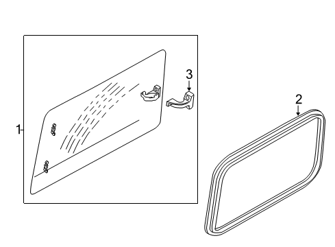 2010 Ford Transit Connect Weatherstrip - Fixed Glass Diagram for 2T1Z-99305A28-A