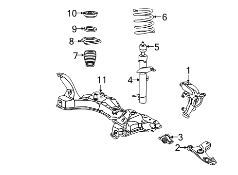 2005 Ford Focus Arm Assembly - Front Suspension Diagram for 7S4Z-3079-A