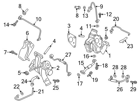 2017 Ford Fusion TURBOCHARGER ASY Diagram for F1FZ-6K682-D