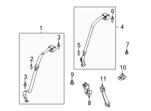 2017 Ford Police Interceptor Sedan Outer Belt Assembly Diagram for BG1Z-54611B68-AC