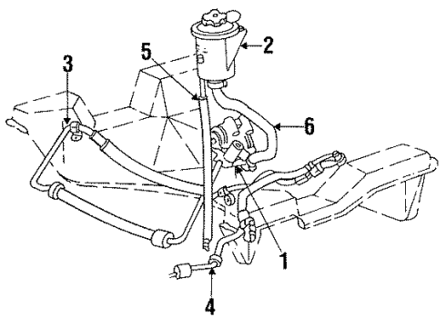 1993 Lincoln Mark VIII P/S Pump & Hoses, Steering Gear & Linkage Diagram