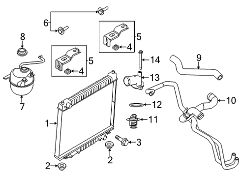 2015 Ford E-350 Super Duty Radiator & Components Diagram