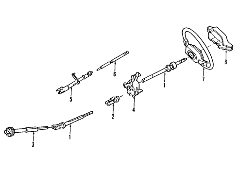 2001 Mercury Grand Marquis Steering Column & Wheel, Steering Gear & Linkage Diagram 1 - Thumbnail