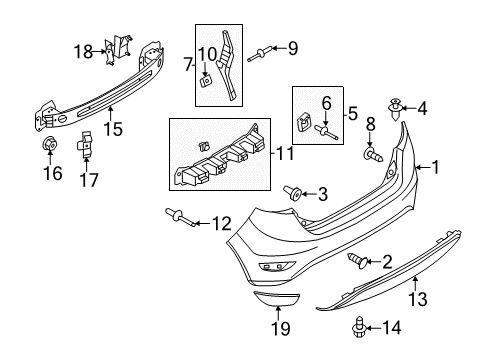 2012 Ford Fiesta Rear Bumper Diagram 2 - Thumbnail