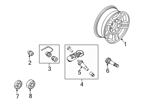 2018 Ford F-250 Super Duty Wheels Diagram 1 - Thumbnail