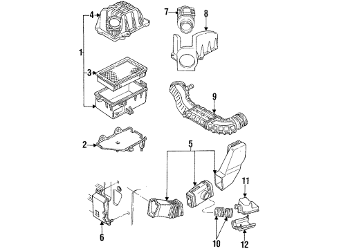 1994 Ford Ranger TUBE & DUCT ASY-ENG Diagram for F37Z9A624E