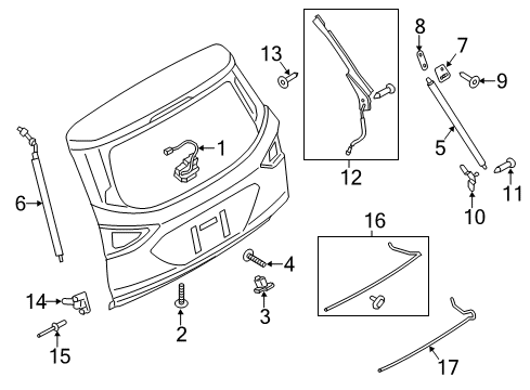 2017 Ford Escape Plate - Door Lock Striker Diagram for GJ5Z-78404A42-A