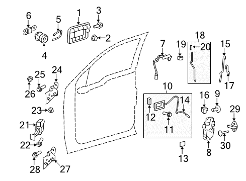 2011 Ford F-150 Handle Assy - Door - Inner Diagram for 9L3Z-1522601-CB