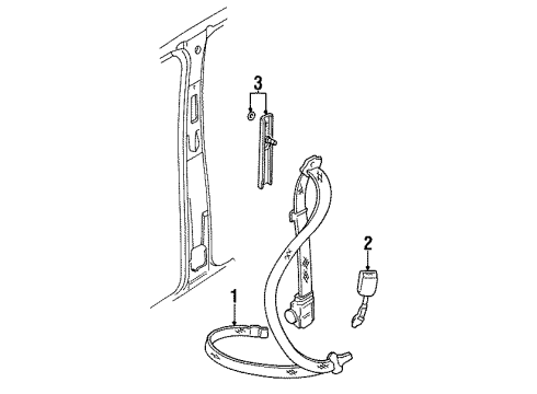 1998 Ford Contour Seat Belt Assembly Diagram for F8RZ-54611B69-CAB