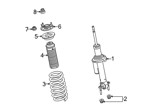 2022 Ford Bronco STRUT - SUSPENSION Diagram for NB3Z-18124-F