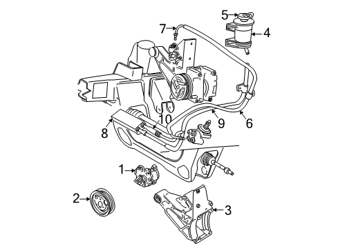 1998 Ford Explorer P/S Pump & Hoses, Steering Gear & Linkage Diagram 2 - Thumbnail