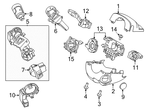 2017 Ford Focus Shroud, Switches & Levers Diagram 1 - Thumbnail