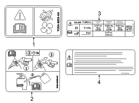 2016 Ford Special Service Police Sedan Information Labels Diagram