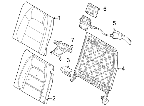 2024 Ford Mustang COVER ASY - REAR SEAT BACK Diagram for PR3Z-6366601-LA