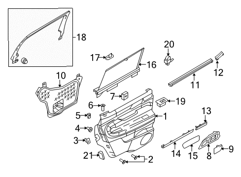 2016 Lincoln MKT Panel Assembly - Door Trim Diagram for EE9Z-7427406-BA