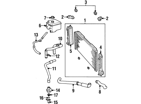 1998 Lincoln Continental Tank Assembly - Radiator Overflow Diagram for 2F3Z-8A080-AC