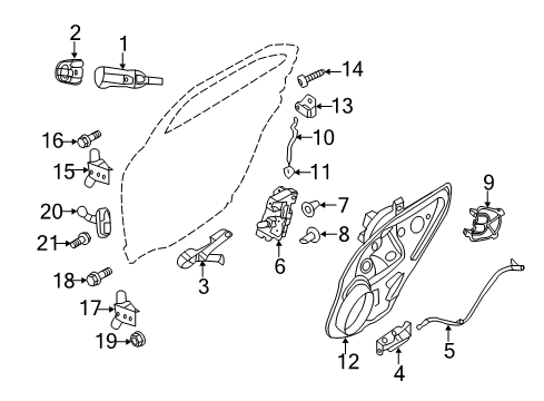 2011 Lincoln MKZ Rear Door Diagram 8 - Thumbnail