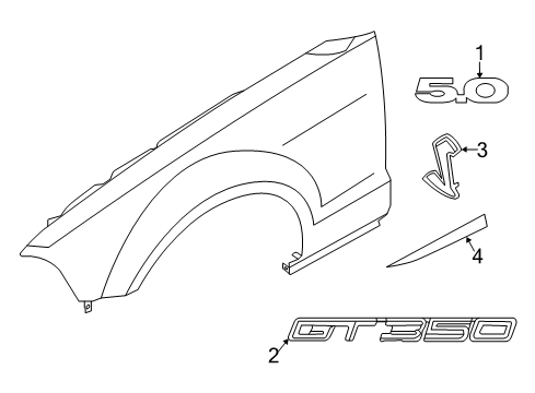 2023 Ford Mustang Exterior Trim - Fender Diagram