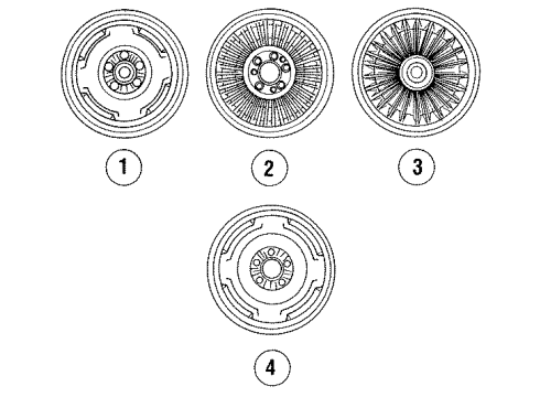 1984 Ford LTD WHEEL COVER Diagram for E3DZ1130A