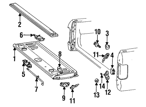 1992 Ford F-150 Tail Gate, Body Diagram 1 - Thumbnail