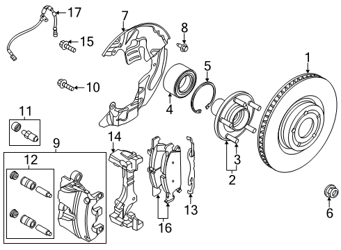 2023 Ford Escape Brake Components Diagram 1 - Thumbnail