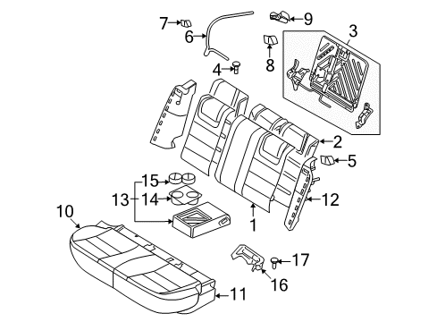 2008 Lincoln MKZ Rear Seat Components Diagram