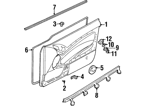 2000 Mercury Cougar Panel Assembly Door Trim Diagram for F8RZ6323943KBB