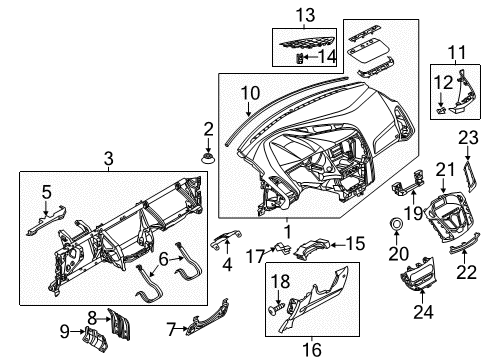 2014 Ford Focus Instrument Panel Diagram 1 - Thumbnail