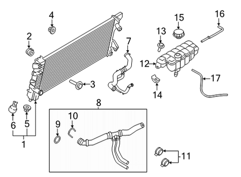 2021 Ford F-150 Radiator & Components Diagram 8 - Thumbnail