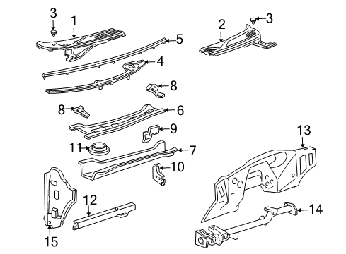 2001 Ford F-150 Cab Cowl Diagram 2 - Thumbnail