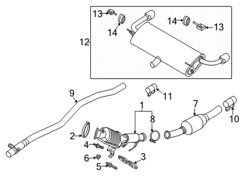 2020 Ford Escape MUFFLER ASY - REAR Diagram for PZ1Z-5A289-E