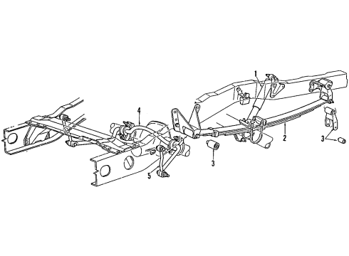 2001 Ford Explorer Rear Suspension Components, Axle Housing, Ride Control, Stabilizer Bar Diagram