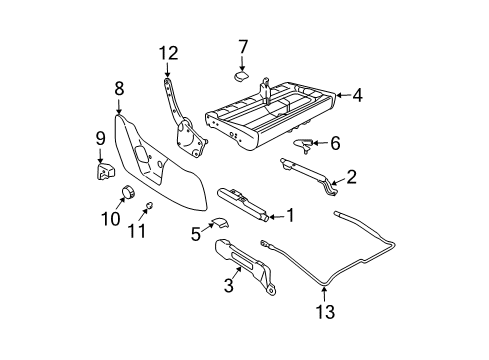 2004 Ford Expedition Handle - Seat Back Adjusting Diagram for 2L1Z-7861736-BAA