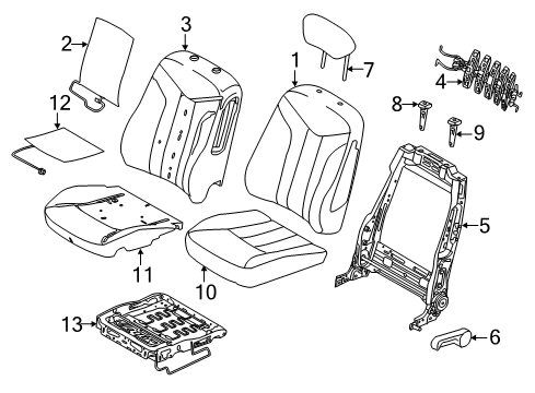 2011 Mercury Milan Front Seat Components Diagram 2 - Thumbnail