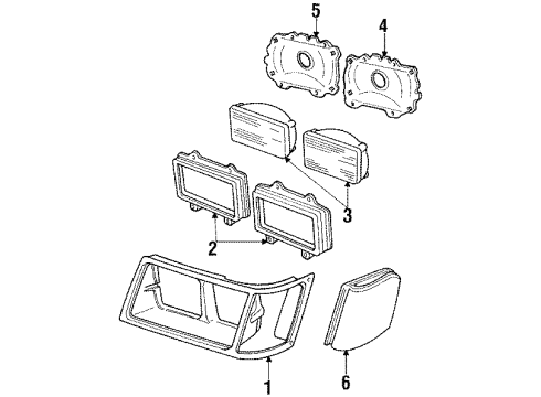 1986 Ford LTD Headlamps, Electrical Diagram 1 - Thumbnail