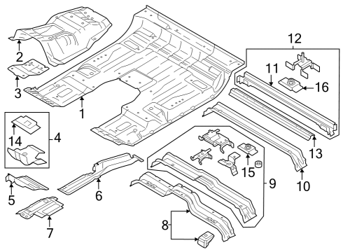 2024 Ford F-350 Super Duty Floor Diagram 1 - Thumbnail