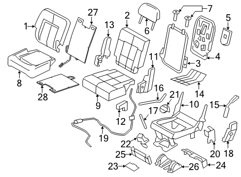 2016 Lincoln Navigator Handle - Seat Back Adjusting Diagram for FL1Z-78617D35-AB