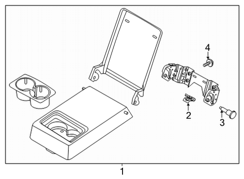 2021 Ford Mustang Mach-E Center Armrest Rear Diagram