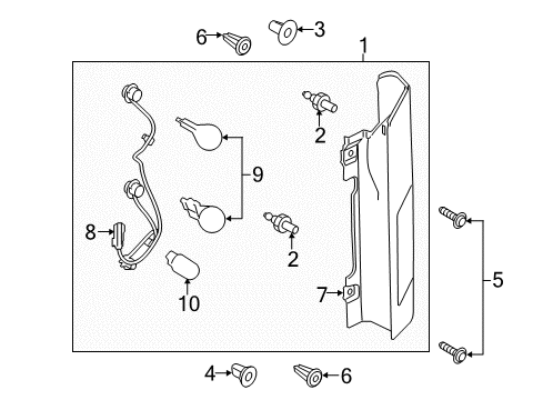 2019 Ford Transit-250 Lamp Assembly - Rear Diagram for CK4Z-13405-J