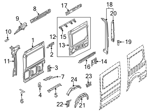 2020 Ford Transit-150 PANEL - REAR QUARTER CLOSING Diagram for LK4Z-6127865-D