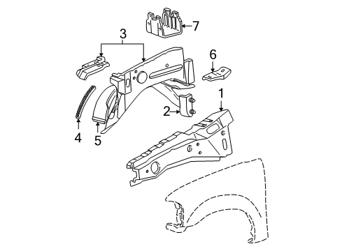 1999 Ford Expedition Structural Components & Rails Diagram